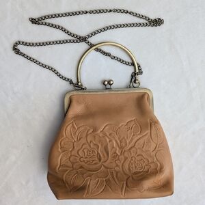 Patricia Nash Novella Rose Tooled Leather Frame Crossbody Purse Floral Embossed*